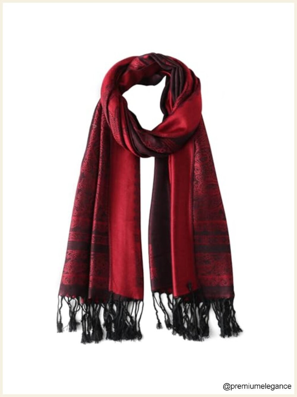 Silky Paisley Pashmina Shawl Scarf Wrap, 55% Viscose 45% Acrylic, Soft Women's